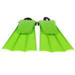 Kids Swimming Fins, 1 Pairs Kids Diving Short Flippers PVC Adjustable Swimming Training Fins, Lightweight Scuba Flippers for Kids(Green,US:12C-3Y)