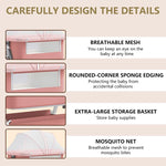 Nawahev Baby Bassinet,3 in 1 Baby Bassinets Bedside Sleeper with Wheels and Mosquito Net,Bedside Bassinet for Baby with Comfy Mattress, Mattress&Breathable Mesh,Storage Basket