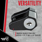 Bulletproof Hitches - Trailer Latch Lock - Trailer Coupler Latch Lock - Fits All 1-7/8", 2", and 2-5/16" Couplers - Cut-Resistant & Pick-Resistant