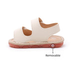 WILLFUN Baby Boys Girls Summer Squeaky Sandals Infant Premium Rubber Sole Open-Toe Non-Slip Shoes for Toddler First Walkers,Beige