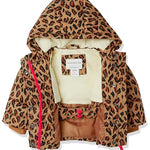 Amazon Essentials Baby Girls' Heavyweight Hooded Puffer Coat, Water-Resistant, Camel Cheetah Print, 12 Months