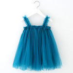 BGFKS Layered Tulle Tutu Dress for Toddler Girls,Baby Girl Rainbow Tutu Princess Skirt Set with Flower Headband.(Blue,12 Months)