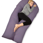 QUEEN ROSE Pregnancy Pillow, U Shaped Full Body Pillows for Sleeping Support, 65 Inch Maternity Pillow for Pregnant Women, Purple and White
