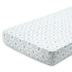 Delta Children Fitted Crib Sheets for Girls and Boys - 100% Organic Cotton Crib Sheet for Standard Crib and Toddler Mattresses - 28x52 Inch - GOTS Certified (Pack of 3), Blue Botanicals