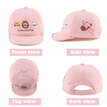 Cotton Baby Baseball Caps - Infant Toddler Sun Cap for Boys & Girls - Spring/Summer Outdoor Hat (3-18 Months, Embroidery Animals Pink)