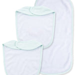 Little Me Baby Girls' 3 Piece Bib and Burp Set, Floral, Mint Print, One Size