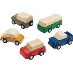 PlanToys® Car Set Wooden Montessori Vehicle Set | Early Movement, Imagination and Practical Life Exploration | Eco Friendly Car Set for Indoor and Outdoor Play
