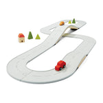 PlanToys® Rubber Road & Rail Set Large Wooden Montessori Play Set | Imagination, Problem Solving and Early Movement Exploration | Eco Friendly Road and Rail Set for Meaningful Play