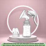 Manual Breast Pump with Adjustable Suction - BPA-Free Silicone Hand Pump for Breastfeeding Mothers (150ml)