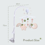 COTTONBEBE Crib Mobile 35 Lullaby Music, Cotton Baby Mobiles for Cribs & Pack N Play, Easy to Install, Stuffed Animals Hanging Toys Newborn Boys & Girls, Star Nursery Decor