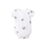 pureborn Baby Bodysuit - Short Sleeve Cotton Romper Summer One-piece Outfit for Infant Boys Girls 0-3 Months Bees