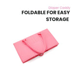 PandaEar 2 Pack Baby Diaper Caddy Organizer, Portable Diaper Holder Nursery Storage Basket for Wipes & baby stuff, Collapsible Baby Organizers with Divided Design (Red/Pink)