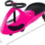 Wiggle Car - Ride on Toy for Ages 3 and Up - Toddler Ride on Toys with no Batteries, Gears or Pedals Just Twist, Wiggle, and Go by Lil’ Rider (Pink)
