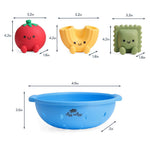 Itzy Ritzy Bath Squirter Toys – Set of 3 Textured, Pasta-Shaped Bath Toys & 1 Sprinkle Strainer – Itzy Splash Pals Promote Sensory Play, Cause & Effect, & Motor Skill Development – 6 Mos & Up (Pasta)
