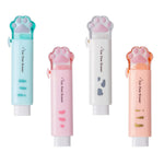4 Pcs Cute Retractable Kawaii Cat Paw Eraser for Kids, Rubber Push-Pull for Students Writing, Drawing Aesthetic School/Office Supplies (Pink/Blue/White/Orange)