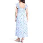 Motherhood Maternity Sleeveless Ruffle Shoulder Smocked Maxi Pregnancy Dress, Skyway Ditsy Floral, Medium
