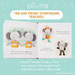 Tickle & Main We Are Twins Book & Set of 2 Plush Elephant Rattles for Baby, Toddler, Twins, Boys, or Girls - Twins Book