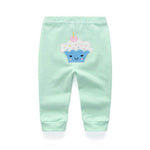 Unisex Newborn Baby Cotton 3-Pack Pants Embroidery Pringting Casual Leggings 0-24 Months for Boys and Girls Multicoloured
