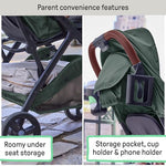Ingenuity 3Dquickclose CS+ Compact Fold Stroller – Lightweight Stroller with Oversized Canopy, Extra-Large Storage and Compact Fold
