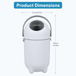 Grebest Diaper Pail with Airtight Lid, Odorless Diaper Bin, 15 Liter/4 Gallon Nursery Trash Can, Holds Up to 16 Diapers, Easy to Clean, Portable Plastic Trash Can for Baby White