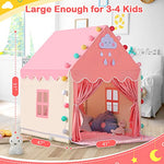 SISTICKER Kids Play Tents for Girls Large Fairy Playhouse for Kids Princess Castle Tent Gift Toys for Girl Toddler Children Play House (Pink) (Pink Tent with Rug)