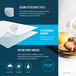 LUCID Premium Hypoallergenic 100% Waterproof Mattress Protector - Universal Fit, Cotton Terry Top, Full, White