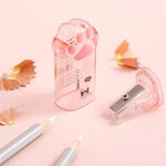 Cute Pink Cat Paw Pencil Sharpener Kawaii School Supplies Student Prize Kids Gift, Cute Pencil Sharpener