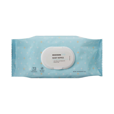 Mckesson baby wipes packaging on a white background