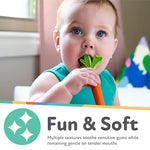 Nuby Silicone Carrot Tube Teether - Baby Teething Toy - Massaging Bristles for Sore Gums - 3+ Months