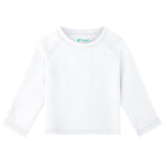 Feyoyi Unisex Baby Rash Guard Shirts SPF Long Sleeve Swim Shirts Sun Protection Rashguard Swimwear for Toddler Boys Girls White,4T