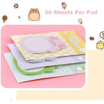 24 Pads Cute Animal Shaped Sticky Notes 8 Cute Patterns 3 Pads of Each Kawaii Self-Sticky Notes Memo Pad for School Office Home Kids Students Roommates Tab Gifts