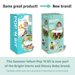 Bright Starts Disney Winnie The Pooh Pop 'N Sit Portable Booster, Indoor/Outdoor Use, Floor Seat with Feeding Tray, 6 Mos - 3 Yrs