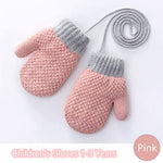 HKSICHENGKEJI Toddler Winter Warm Mittens Baby Soft Plush Gloves Knit Fleece Lined Ski Snow Gloves for Boys Girls 1-3 Years