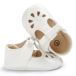 LAFEGEN Baby Girls Mary Jane Flats with Bownot Non Slip Soft Sole PU Leather Newborn Infant Toddler First Walker Cirb Dress Shoes, 0-6 Months Infant, 15 White
