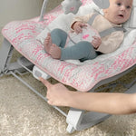 Ingenuity Keep Cozy 3-in-1 Grow with Me Vibrating Baby Bouncer Seat & Infant to Toddler Rocker, Vibrations & Toy Bar, 0-30 Months Up to 40 lbs (Pink Lily)