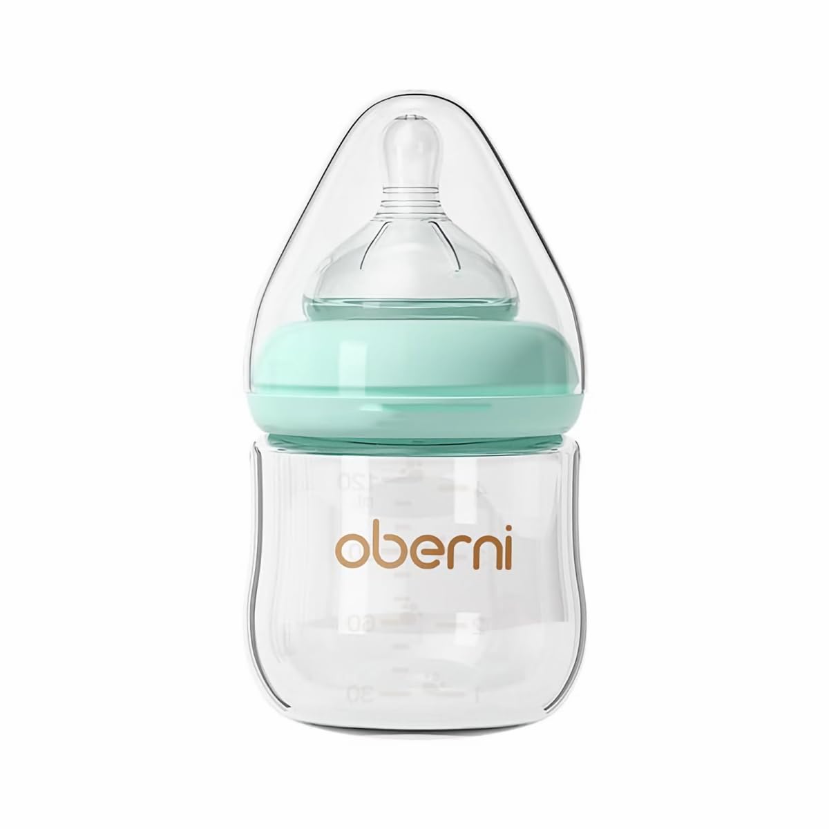 Glass Baby Bottles,Anti Colic Breastfeeding Bottle with Natural Response Nipple Size S,Wide Neck Slow Flow Baby Bottle for Baby,Newborn,Preemie 0-3 0-6 Month,BPA Free (Blue, 1 Pack, 4 Ounce)