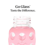 Lifefactory 4-Ounce Glass Baby Bottle with Protective Silicone Sleeve and Stage 1 Nipple Pink (LF110003C4)