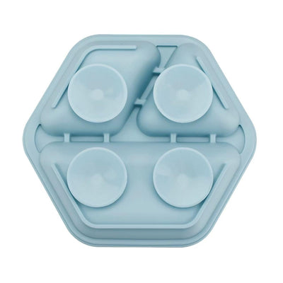 PandaEar 3 Pack Toddler Plates, Hexagon Divided Suction Plates for Baby, 100% Food Grade Silicone Baby Plates, Non-Slip, Baby Led Weaning Supplies, Microwave & Dishwasher Safe (Hexagon)