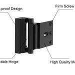 2 Pack Door Reinforcement Locks with 8 Screws, Home Security Door Lock for Toddler, Childproof Door Lock Night Lock Withstand 800 Lbs (Black)
