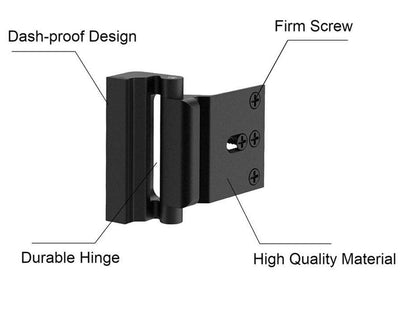 2 Pack Door Reinforcement Locks with 8 Screws, Home Security Door Lock for Toddler, Childproof Door Lock Night Lock Withstand 800 Lbs (Black)