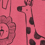 Simple Joys by Carter's Baby Girls' 2-Way Zip Thermal Footed Sleep and Play, Pack of 2, Dark Rose Forest Animals/Grey Strawberries, 3-6 Months