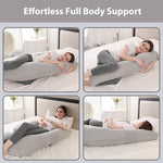 Elehealthy Pregnancy Pillow Maternity Pillow for Side Sleeping Soft Pregnancy Body Pillow for Pregnant Women, Maternity Pillow with Detachable and Adjustable Pillow Cover