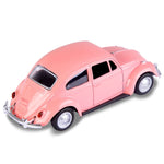 Berry President 1967 Classic Beetle Bug Vintage 1/32 Scale Diecast Metal Pull Back Car Model Toy for Gift Kids (Rose)