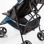 Summer by Ingenuity 3D Mini Convenience Stroller – Lightweight Stroller with Compact Fold, Multi-Position Recline, Canopy with Pop Out Sun Visor – Umbrella Stroller for Travel & More, Blue/Black