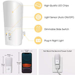 L LOHAS LED Dimmable Night Light[2 Pack], LED Night Lights Plug into Wall with Dusk to Dawn Sensor, Soft White 3000k Brightness Adjustable, Kids Nightlight for Bedroom,Baby Nursery,Hallway