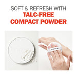 ATOPALM Derma Soothing Powder Pact, 0.8 Oz, Talc Free Baby Dusting Powder with Cornstarch, Panthenol for Calming Sweat Rash, to Prevent Prickly Heat, 23g