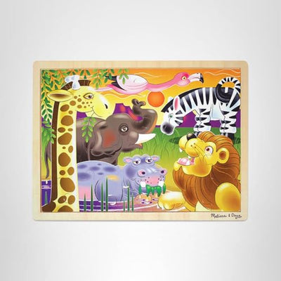 Melissa & Doug African Plains Safari Wooden Jigsaw Puzzle with Storage Tray (24 pcs)