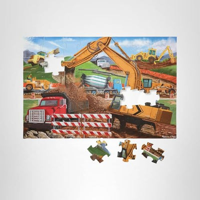 Melissa & Doug Building Site Floor Puzzle, 48 pc Jumbo Jigsaw Puzzle, Educational Screen Free Activity for Toddler, Preschoolers and Kids Ages 3+ (2 x 3 Feet) - FSC Certified
