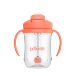 Dr. Brown's Milestones Baby's First Straw Cup, Training Cup with Weighted Straw, 9 oz/270 mL, BPA-free, 6m+, Coral, 1-Pack