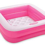 Intex Square Inflatable Kids Pool, 34 x 34 x 10 inches, Pink and White, 15 Gallon